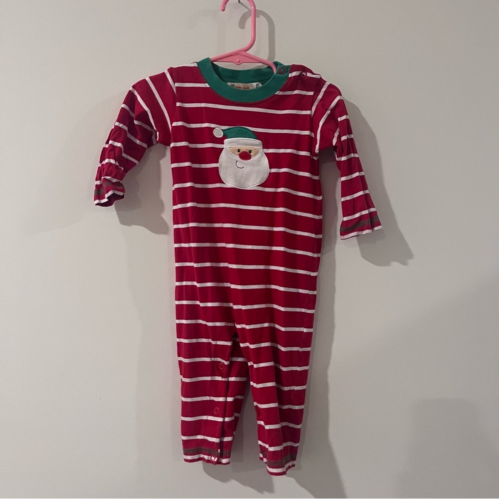 Baby Luigi Baby Boy Long Romper With Santa Appliqué 12m Christmas Holiday